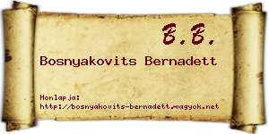 Bosnyakovits Bernadett névjegykártya