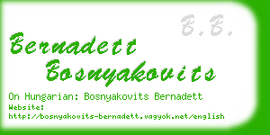 bernadett bosnyakovits business card